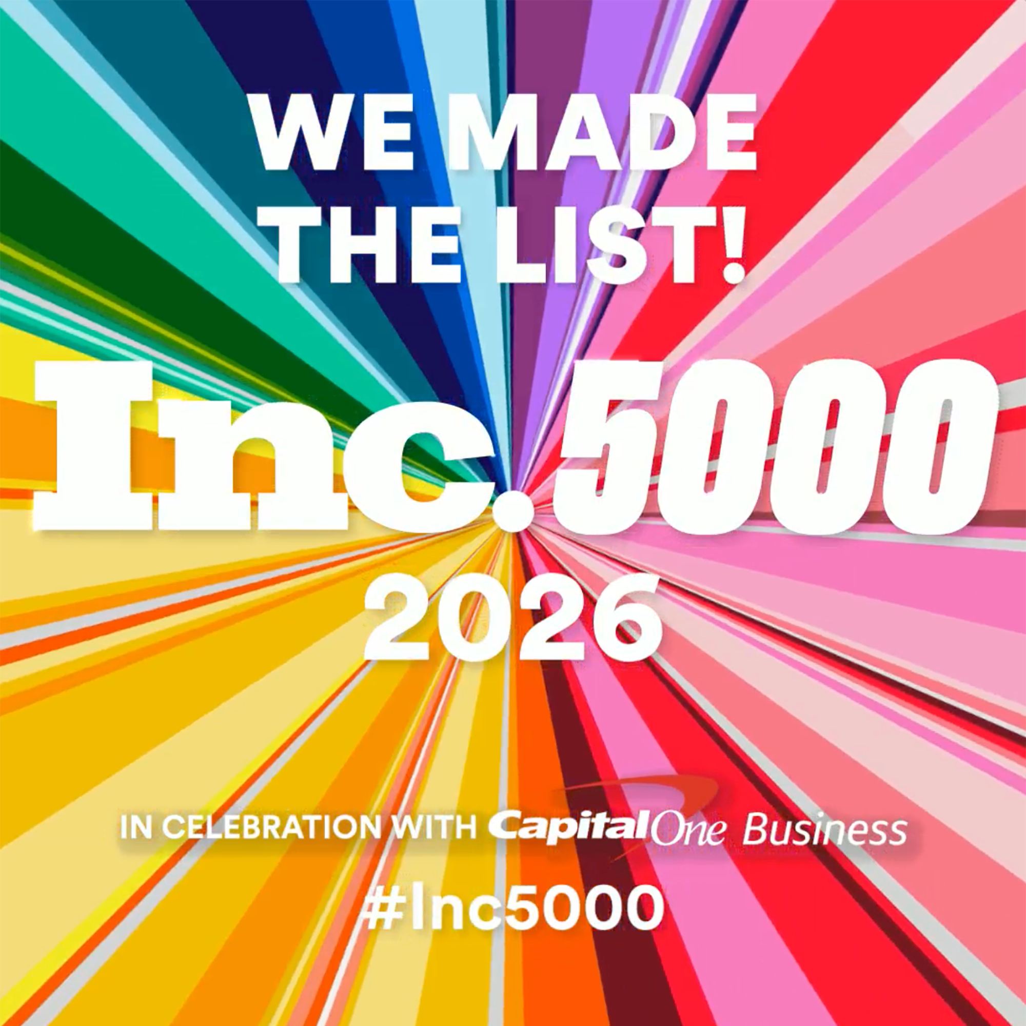 Image that reads We made the list INC. 5000 2026